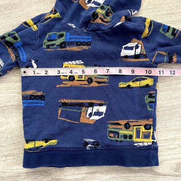 Baby 2-Piece Navy Construction Truck Hoodie and Pants Set 18M - Picture 2 of 10